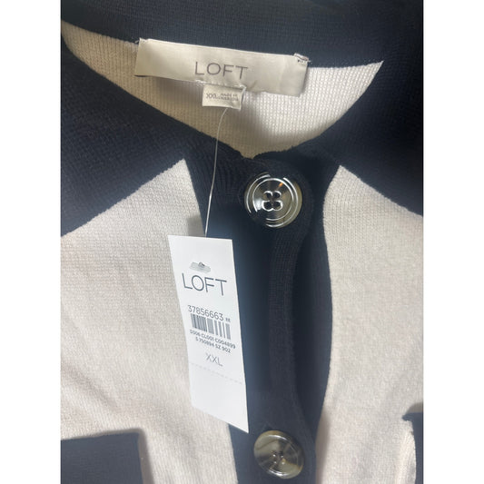 NWT Loft Cream With Black Trim Cardigan Sz XXL