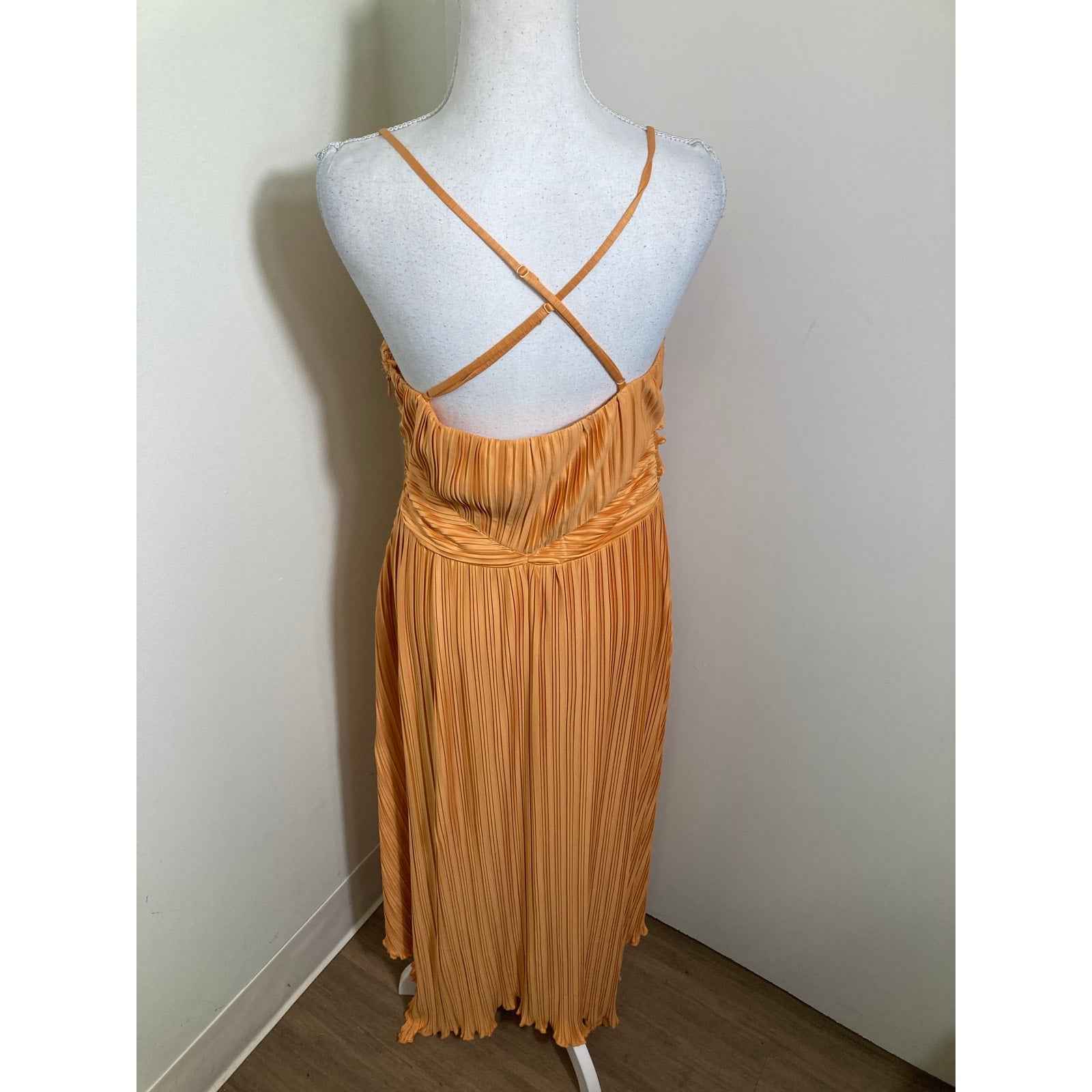 En Saison Illiana Tangerine Bodice Wrap Special Occassion Dress Sz L