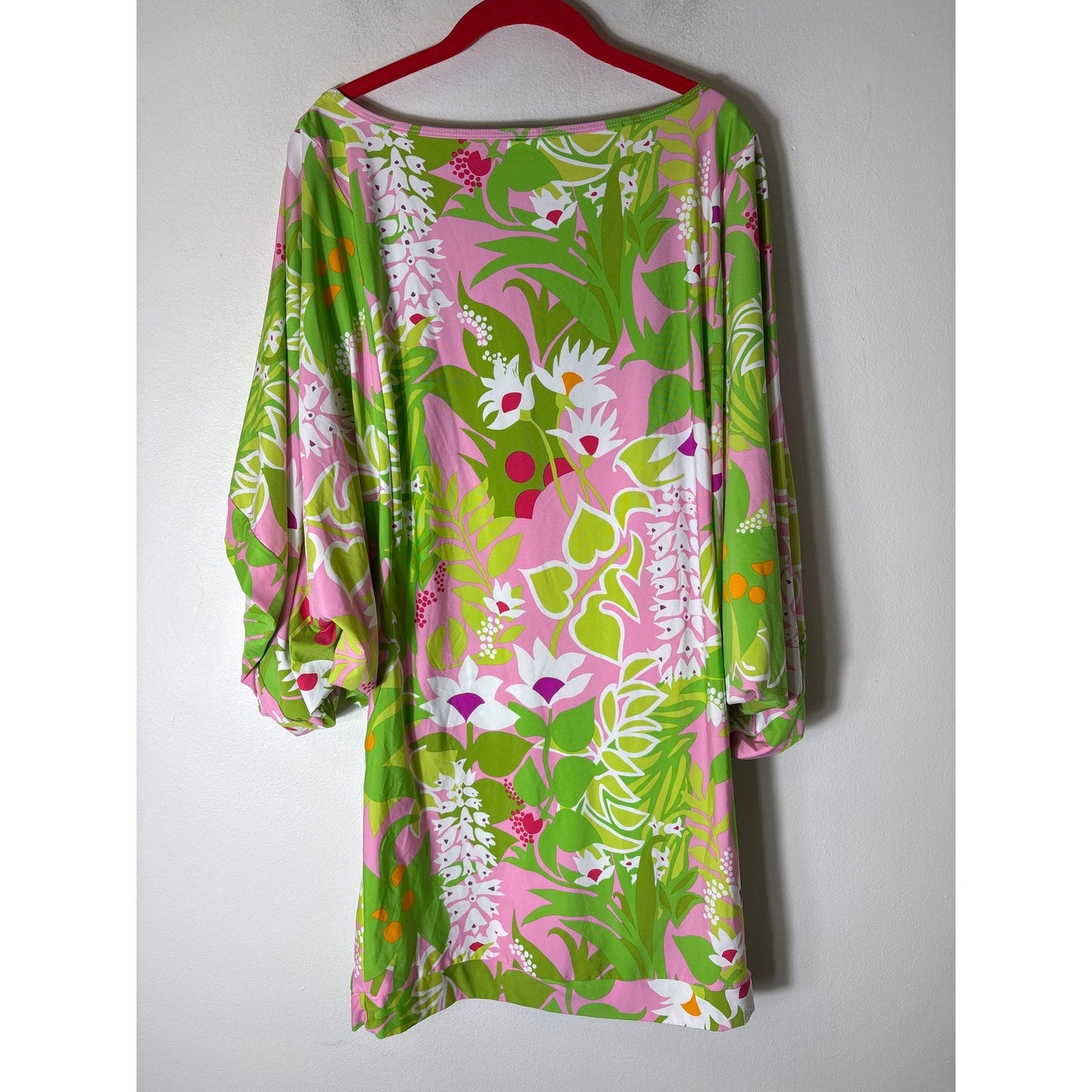 Trina Turk Pink Green Palma Swim Cover UP Sz L