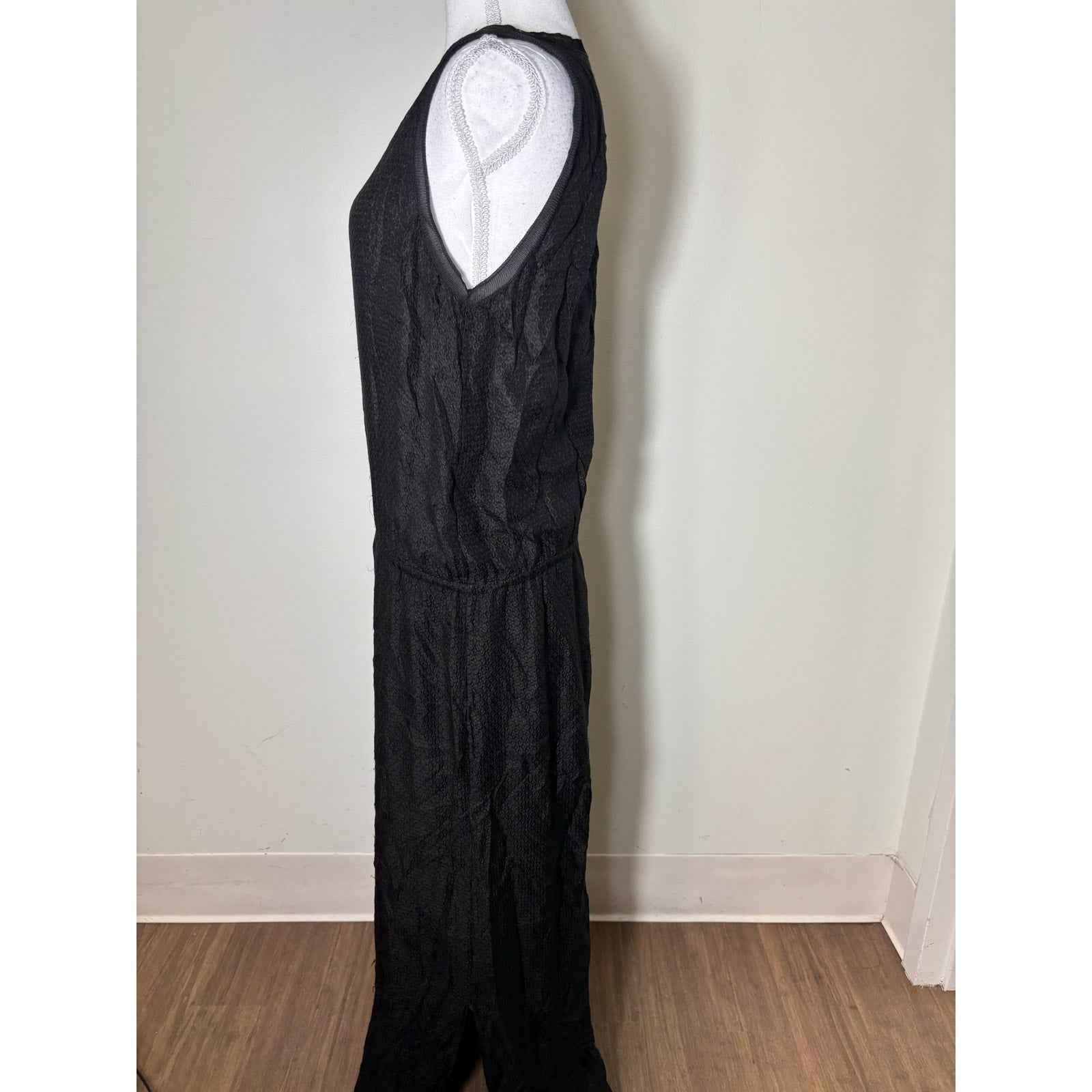 Vince Black Textured Sleeveless Maxi Dress Sz m