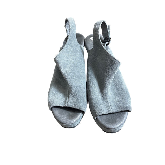 Cordani Gray Suede Platform Wedge Sandal Sz 37