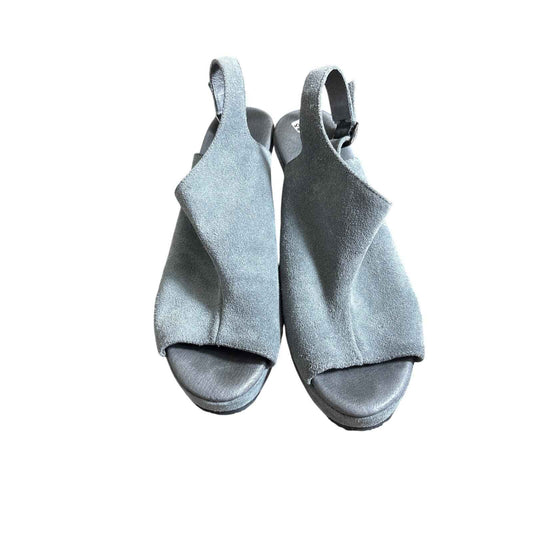 Cordani Gray Suede Platform Wedge Sandal Sz 37