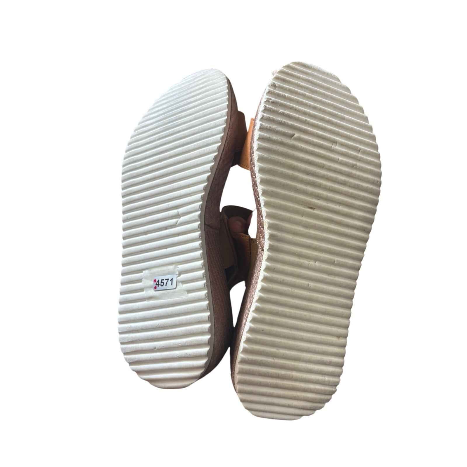 Cordani brown Leather Platform Sandal Sz 39