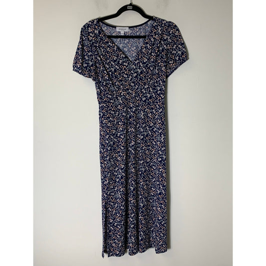 Gilli Navy Floral Midi Dress Sz S