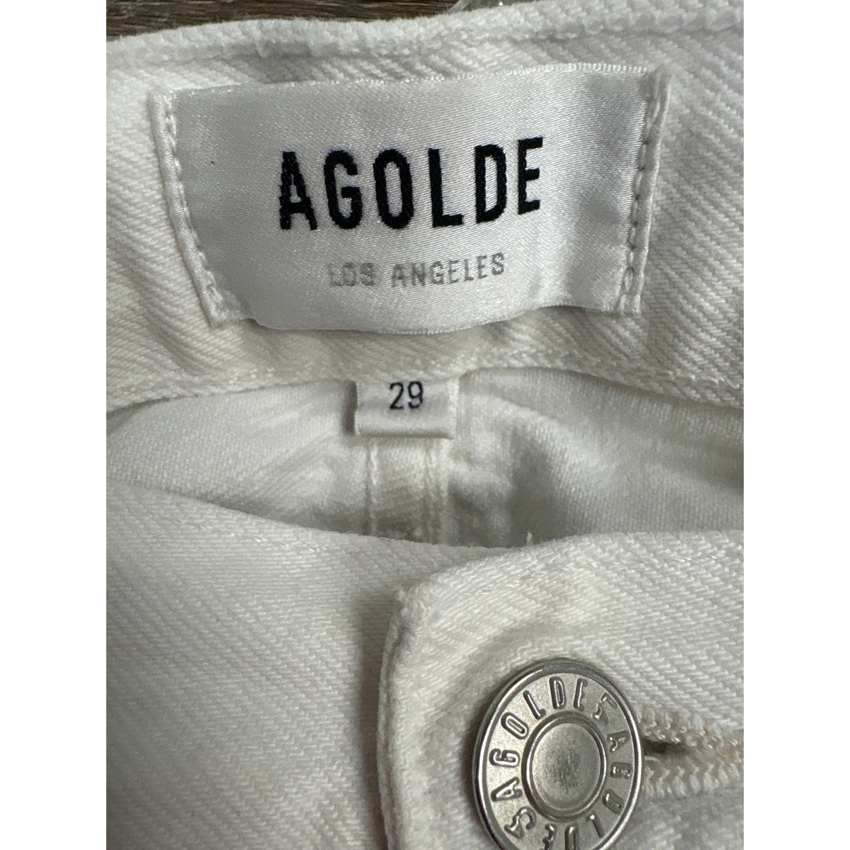 Agolde White Button Fly Distressed Denim Jeans Sz 29