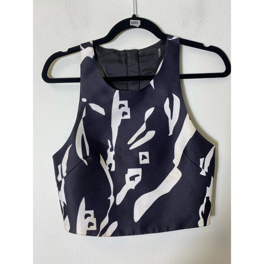 Blaque Label Black White Pattern Racerback Crop Top Sz XS