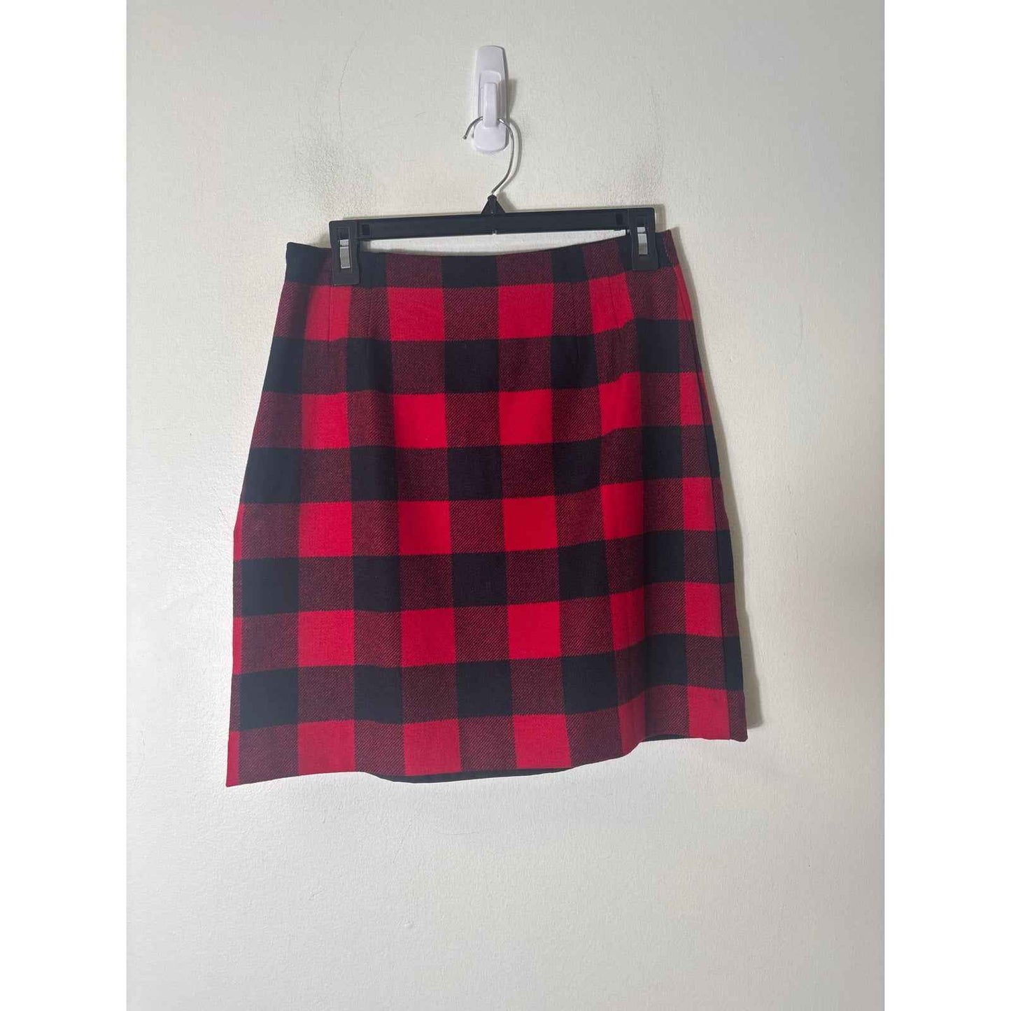 Talbots Red and Black Buffalo Check Mini Skirt Sz 4P