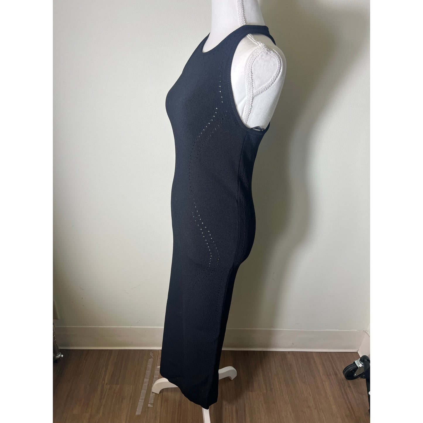 ALC Black Body Con SLeeveless High Neckline Maxi Dress Sz M