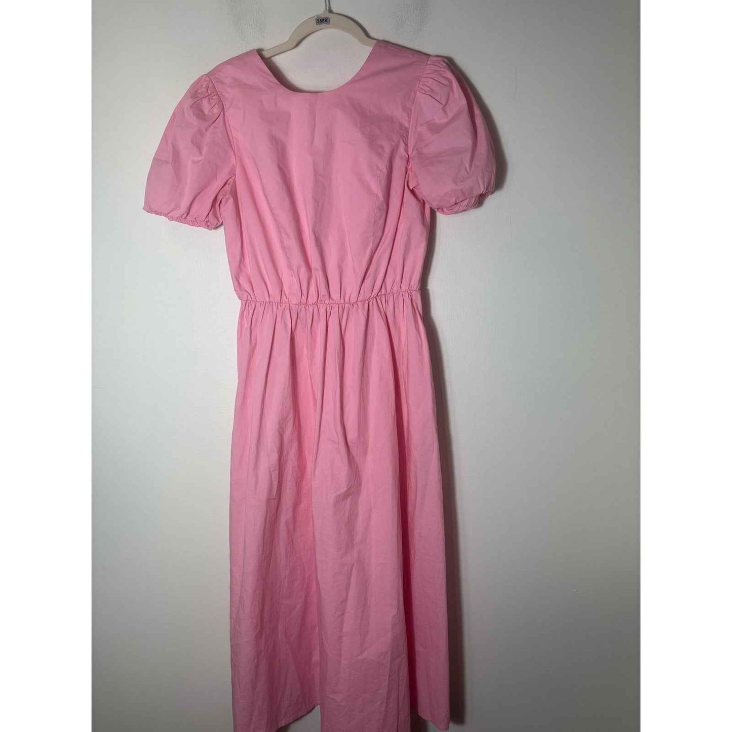 Greylin Classic Pink Puff Sleeve Cotton Maxi Dress Sz S
