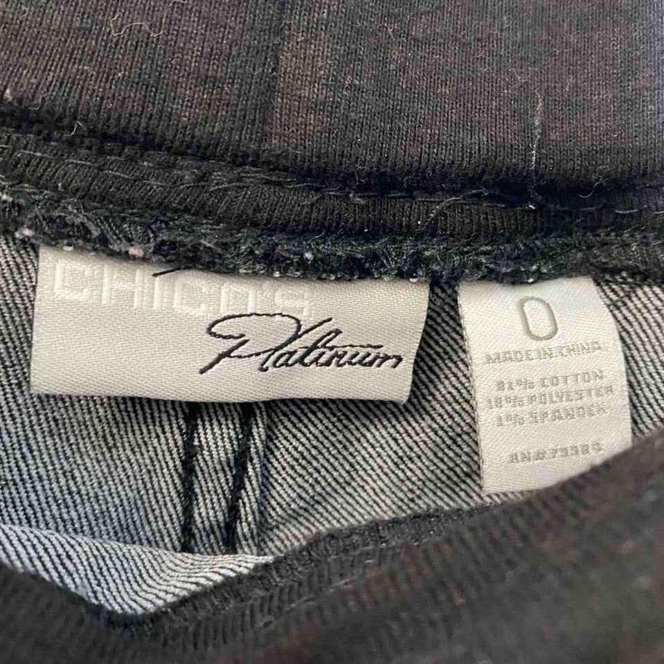 Chico's Platinum Jegging Stretch Gray Skinny Jeans Sz 0 (reg 4)