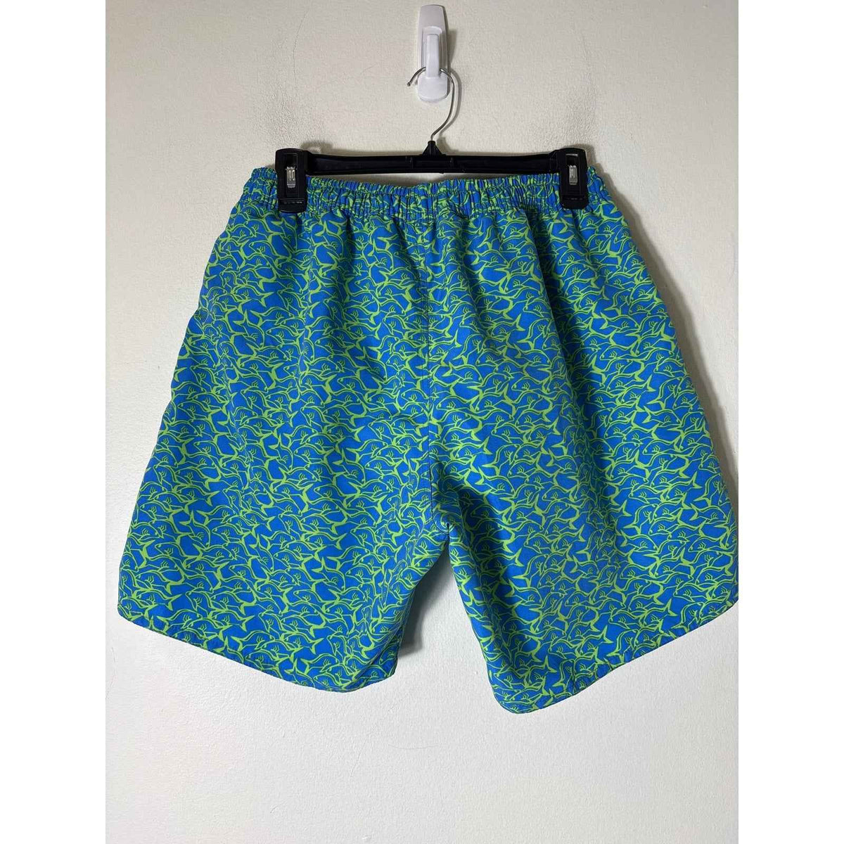 Men's Three Islands Blue Green Fish Swim Suit Sz 34