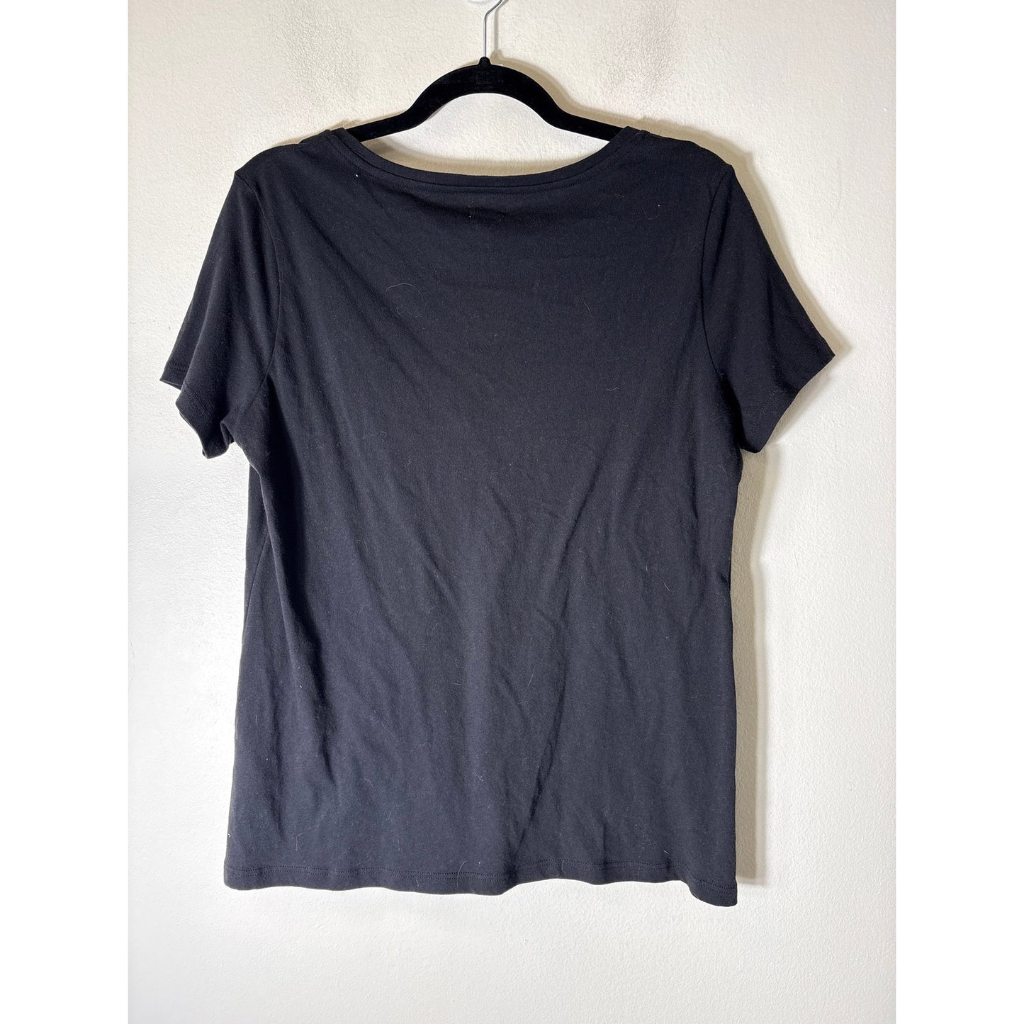 L'Agence Black Short Sleeve Cotton Tee Sz L