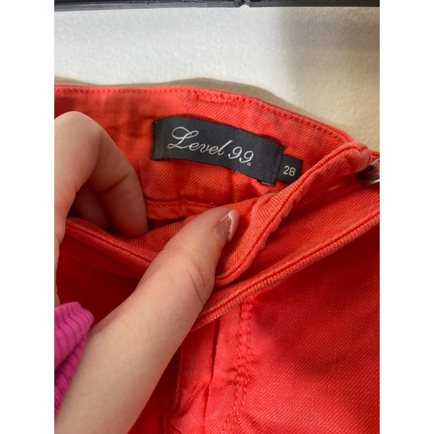 Level 99 Coral Linen Blend Slacks Sz 28