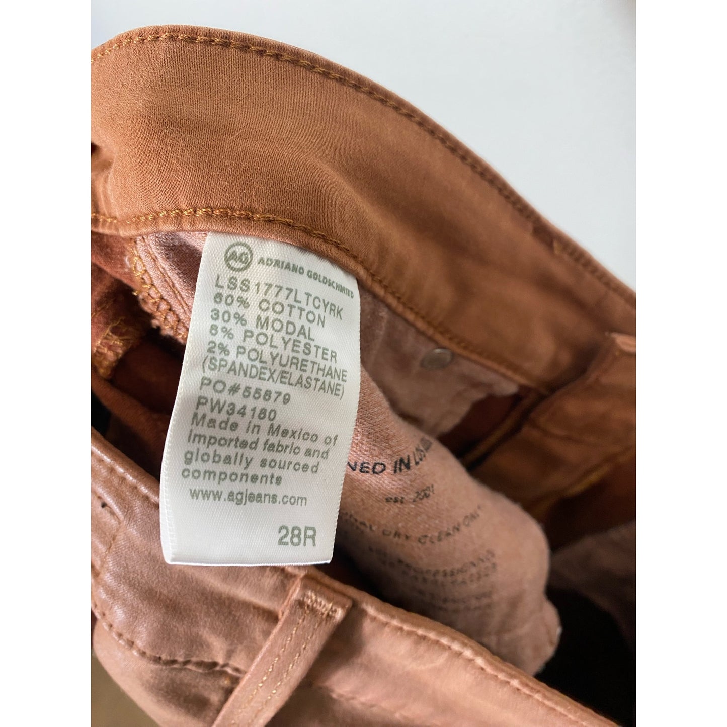 AG Los Angeles Brown Jeans Style Ankle Pants Sz 28