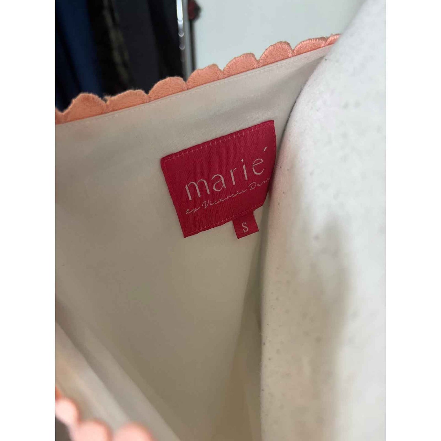 Marie by Victoria Dunn White Long Sleeve Button Up Crew Neck Maxi Dress Sz S