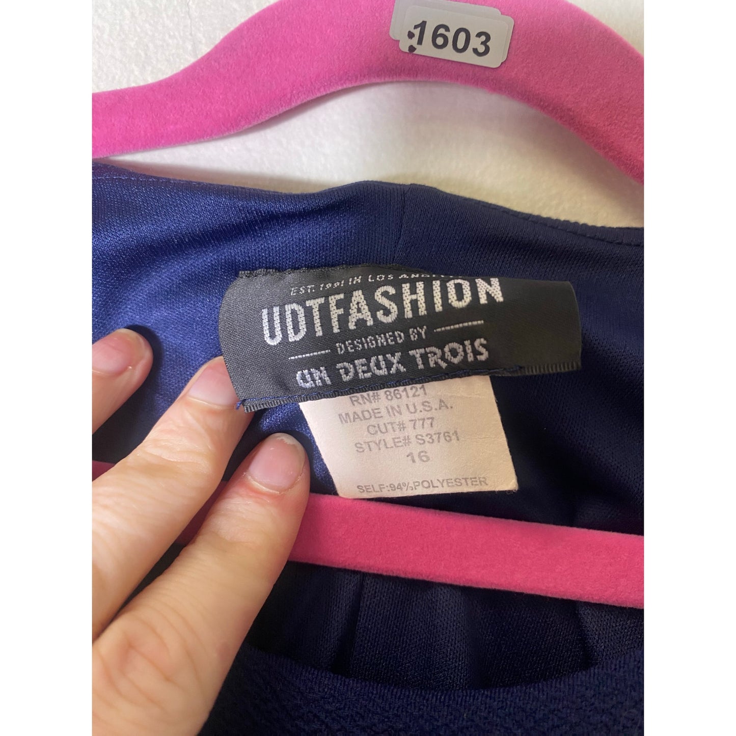Girl's UDTFASION by Un Deux Trois Navy Blue SLeeveless Fit and Flare Dress Sz 16