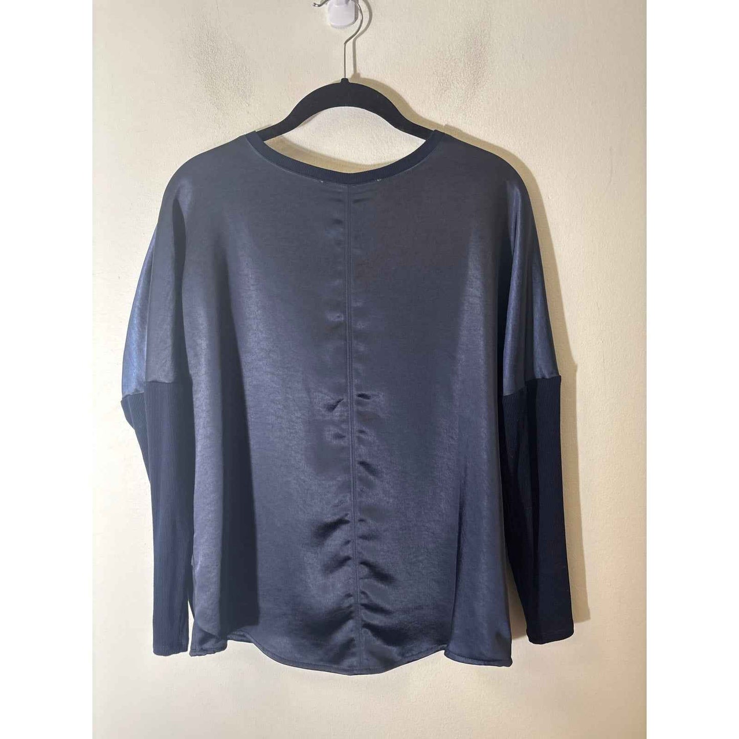 Melissa Nepton Black Long Sleeve Mixed Media Shirt Sz XS