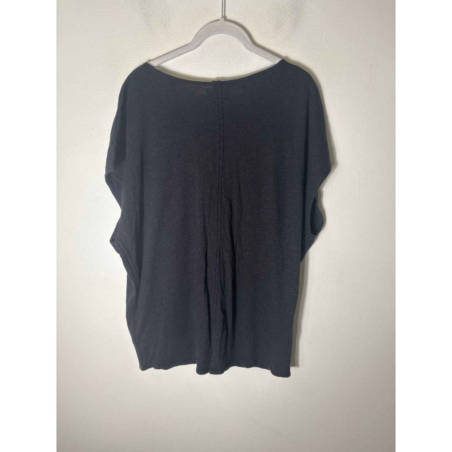Billy Reid Black Cap Sleeve V-Neck Top Sz L
