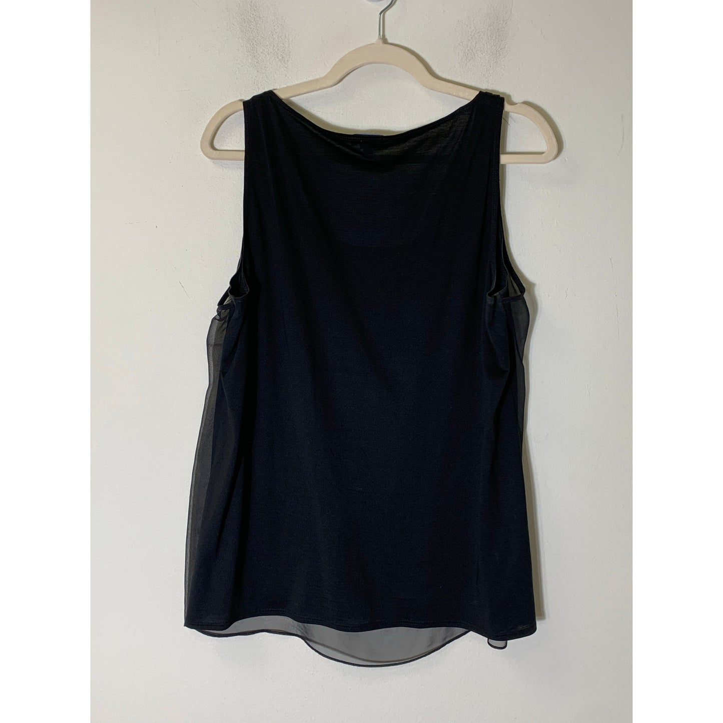 Worth Black Double Tank with Pink Flower on Front Sz L