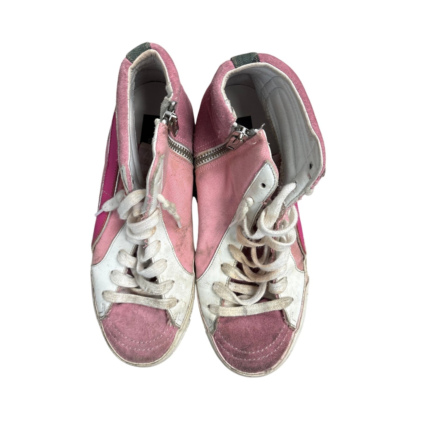 Golden Goose Pink High Top Side Zipper Tennis Shoes Sz 37 (7)