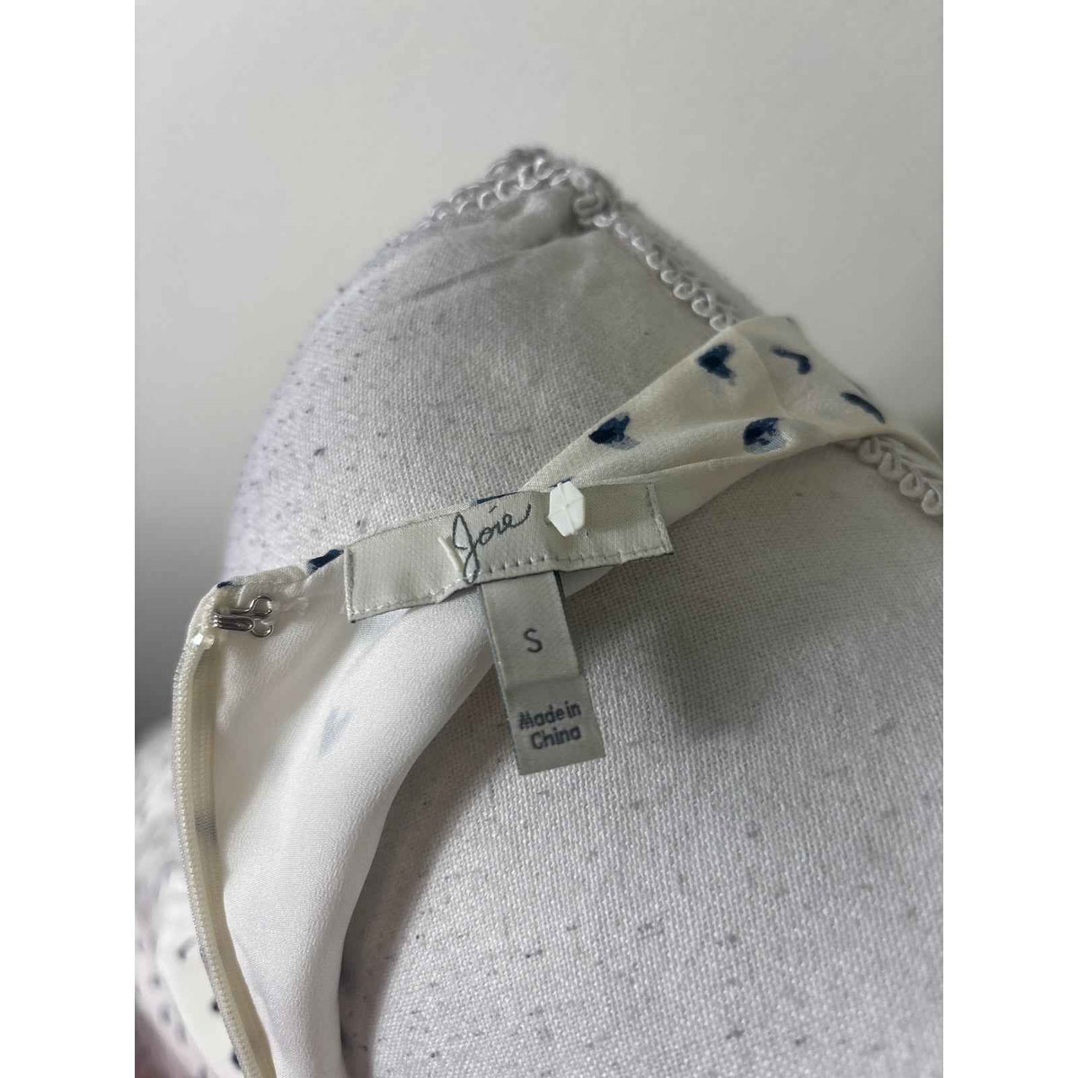 Joie Off White Blue Water Color Hearts SLeeveless Racerback Top Sz S