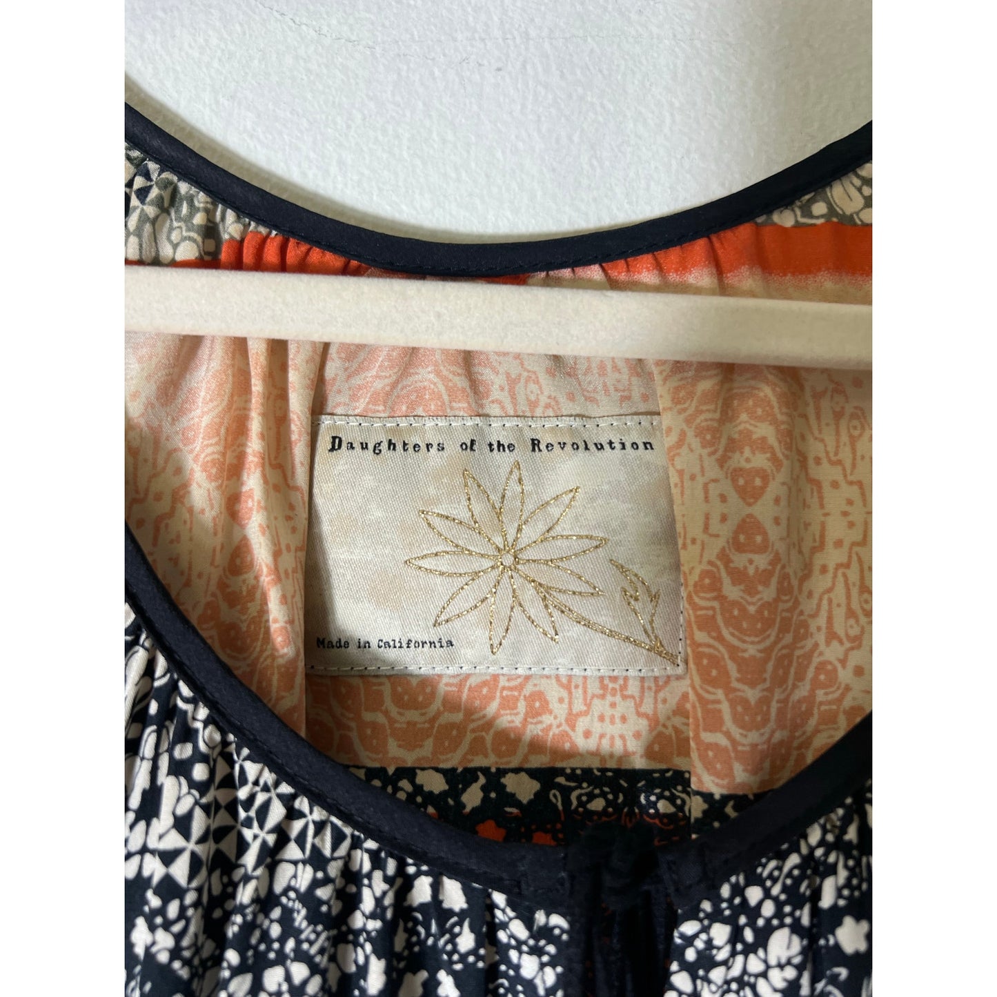 Daughters of The Revolution Black And Orange Long Sleeve Mini Dress Sz 0