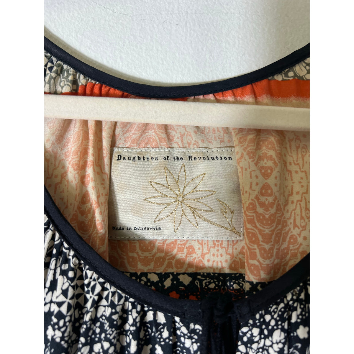 Daughters of The Revolution Black And Orange Long Sleeve Mini Dress Sz 0