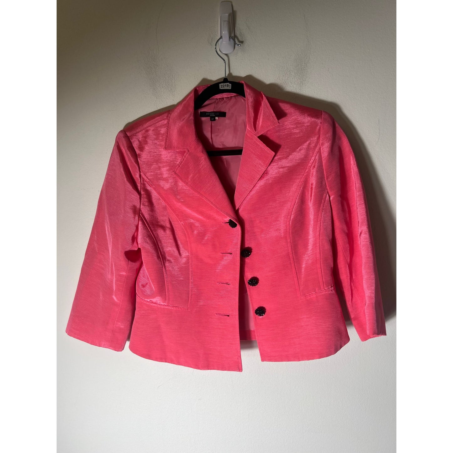 Henry Lee Coral Pink Long Sleeve Special Occasion Jacket and Skirt Set Sz 6P