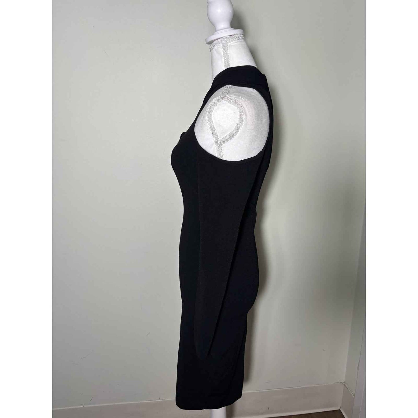 Milly Black Cold Shoulder Bodycon Dress Sz S