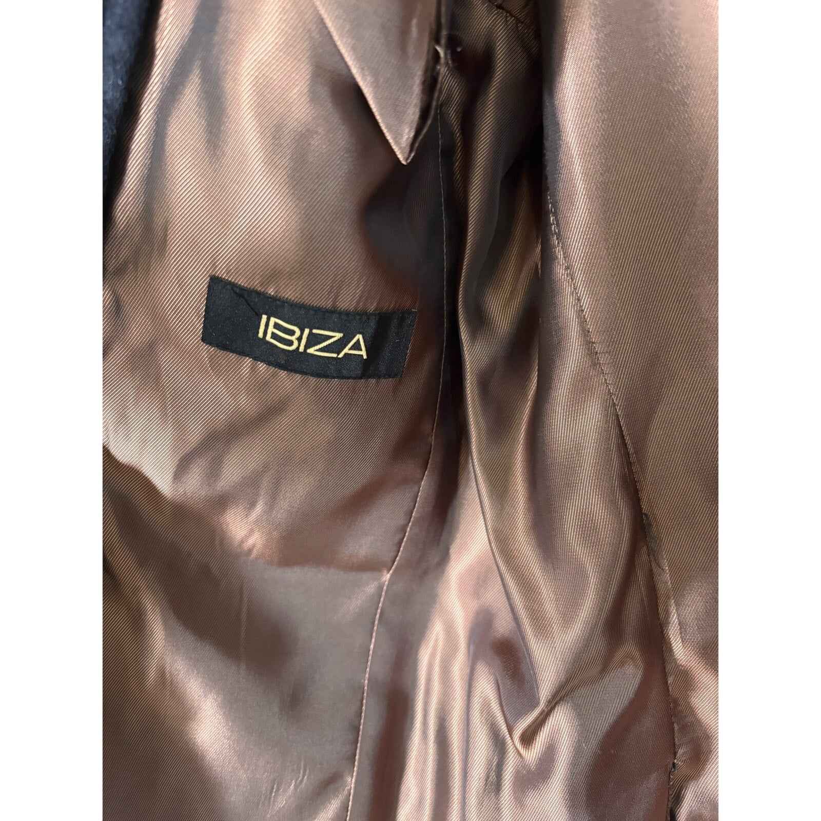 Men's Ibiza Black Wool Long Sleeve Winter Dress Coat Sz 40R