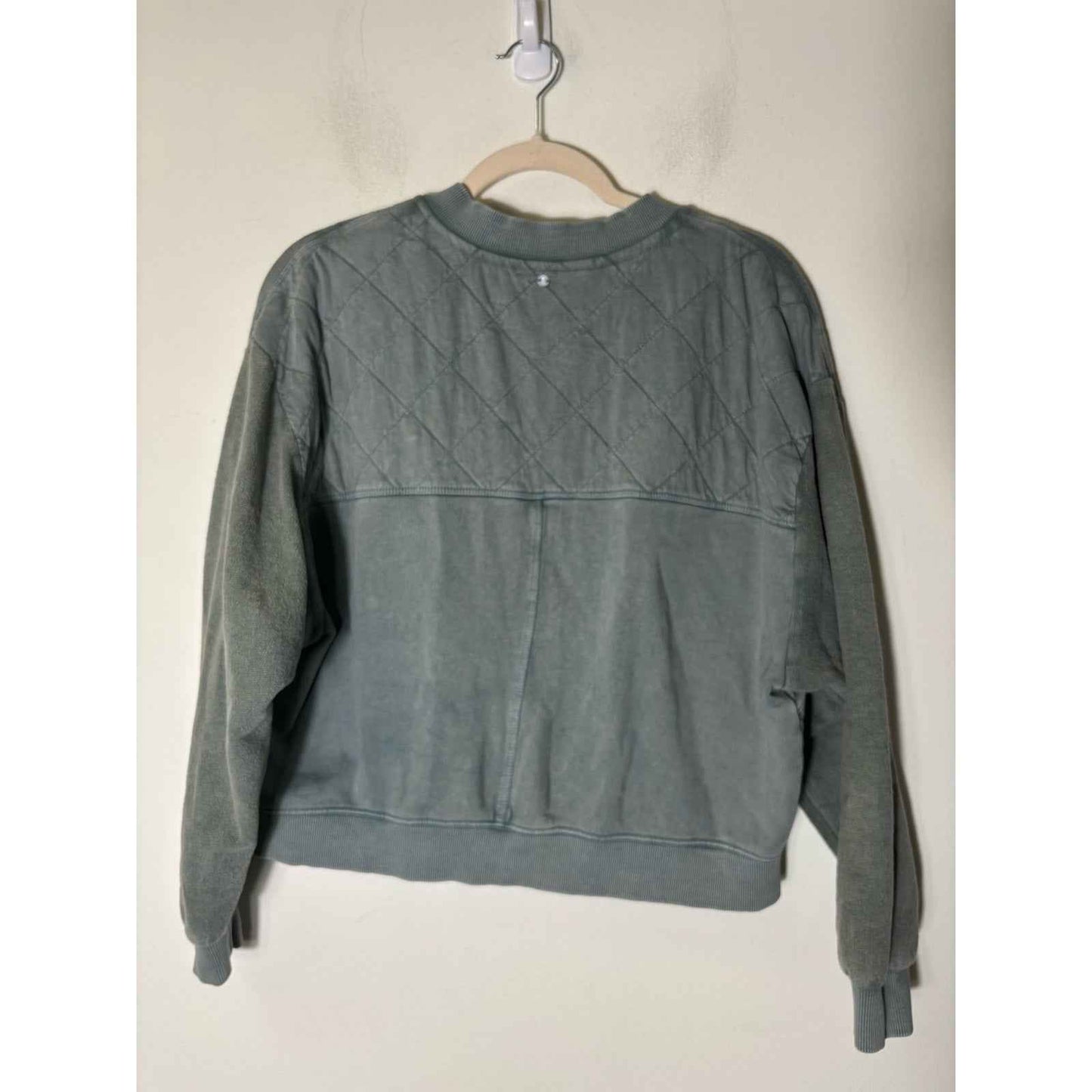 Pilcro Faded Green Long Sleeve Mixed Media Zip Up Jacket Sz XS