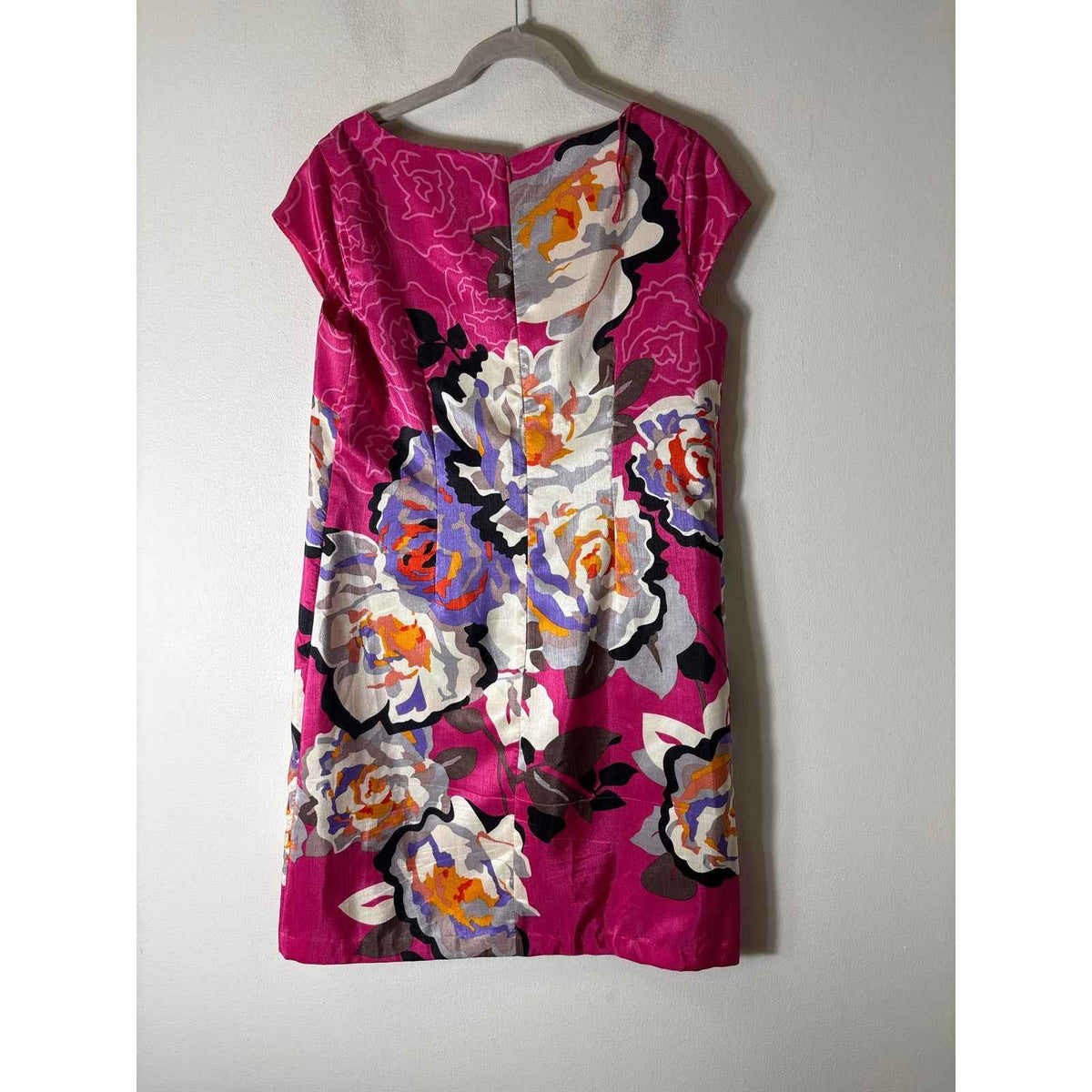 Tiana B. Hot Pink Floral Cap Sleeve Knee Length Dress Sz 8