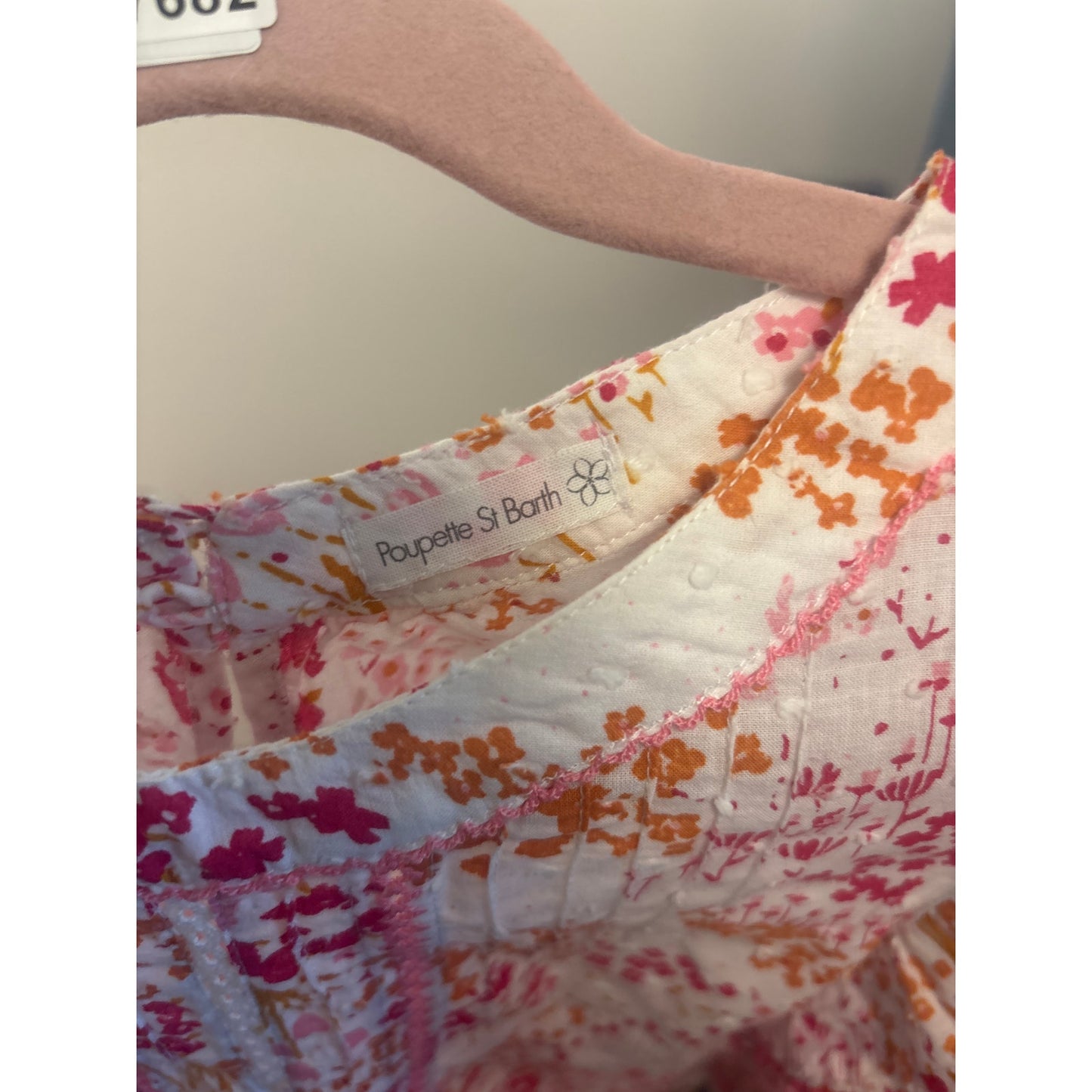 Girls Poupette St. Barth pink Floral Cotton Top Sz 10