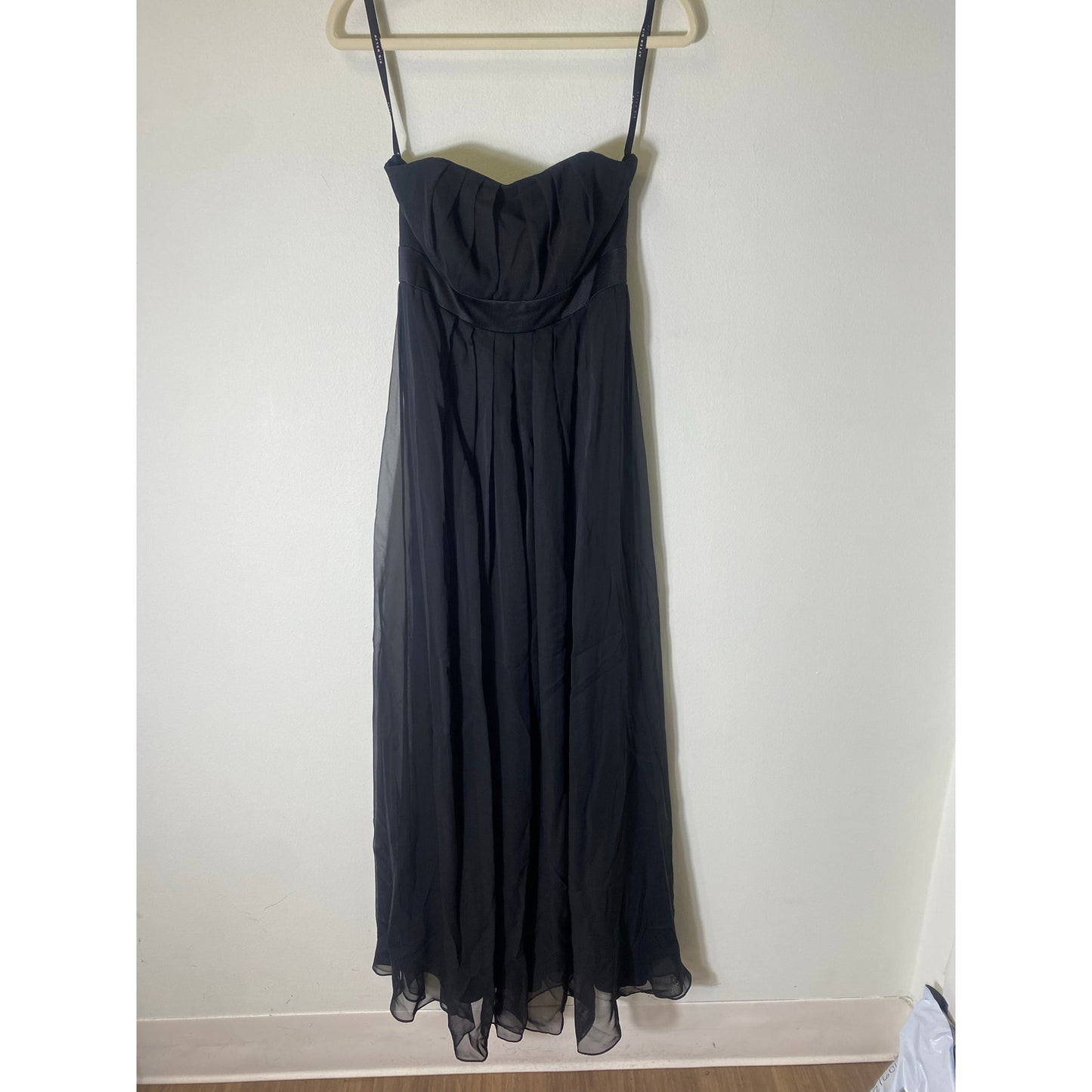After Six Black Strapless Floor Length Empire Waist Gown Sz 4