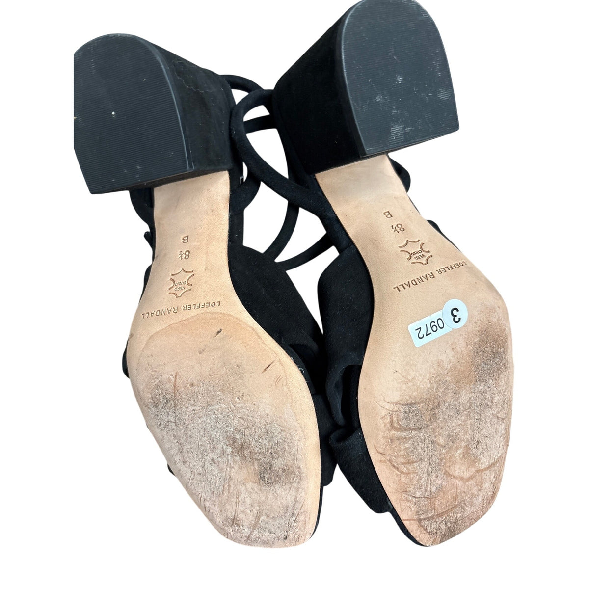 Loeffler Randall Black Suede Knotted Ankle Strap Winter Sandal Sz 8.5
