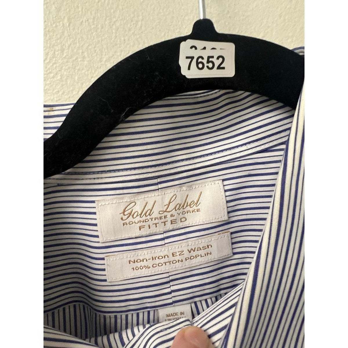 Gold Label Blue White Stripe Long Sleeve Button Down 17.5/35
