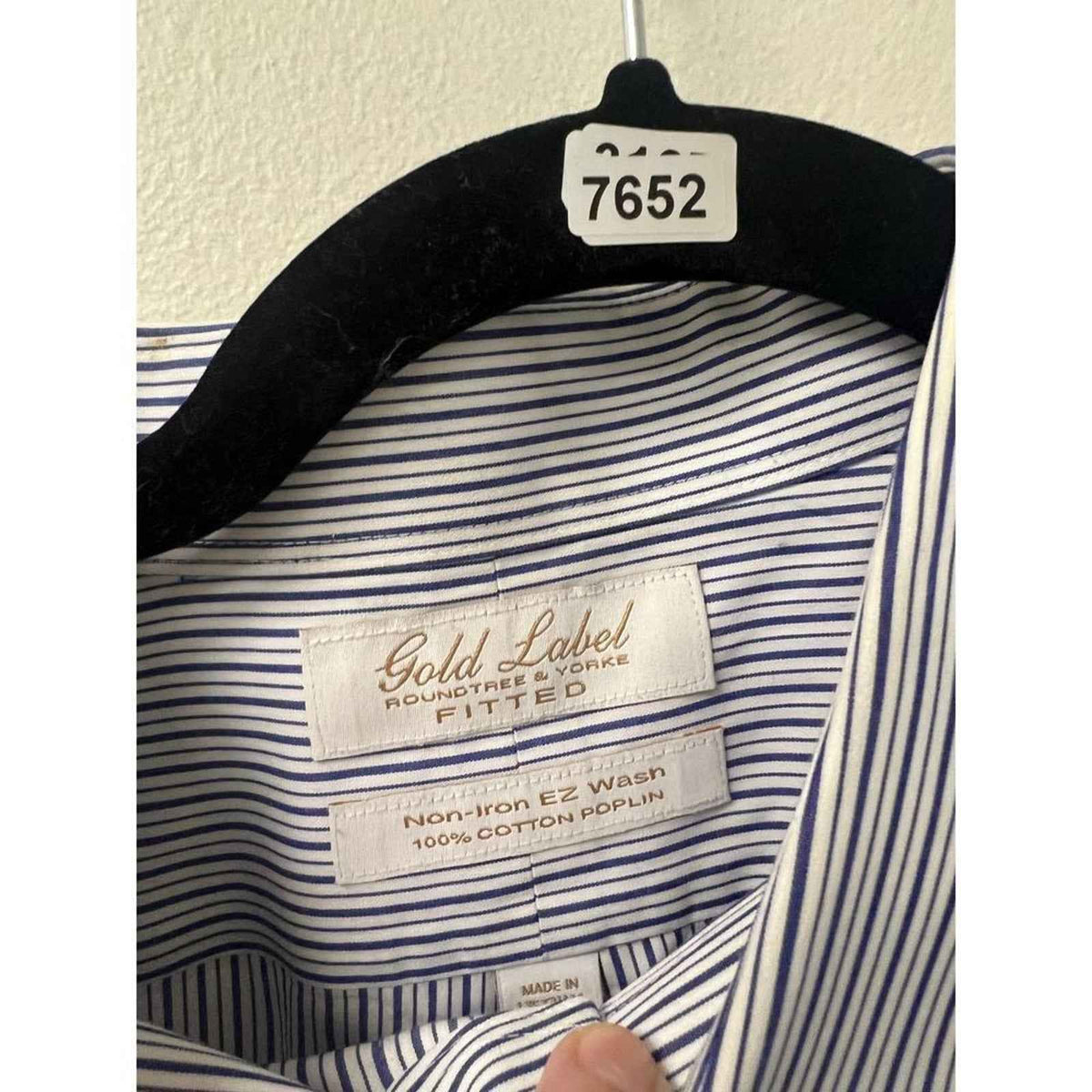 Gold Label Blue White Stripe Long Sleeve Button Down 17.5/35