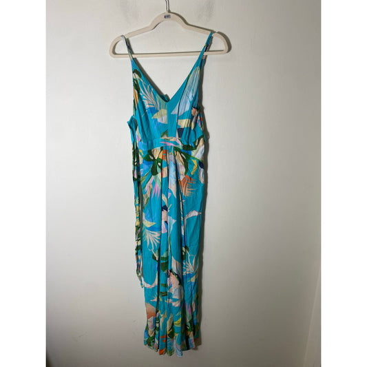 Boston Proper Blue Floral Sleeveless Maxi Dress Sz 2