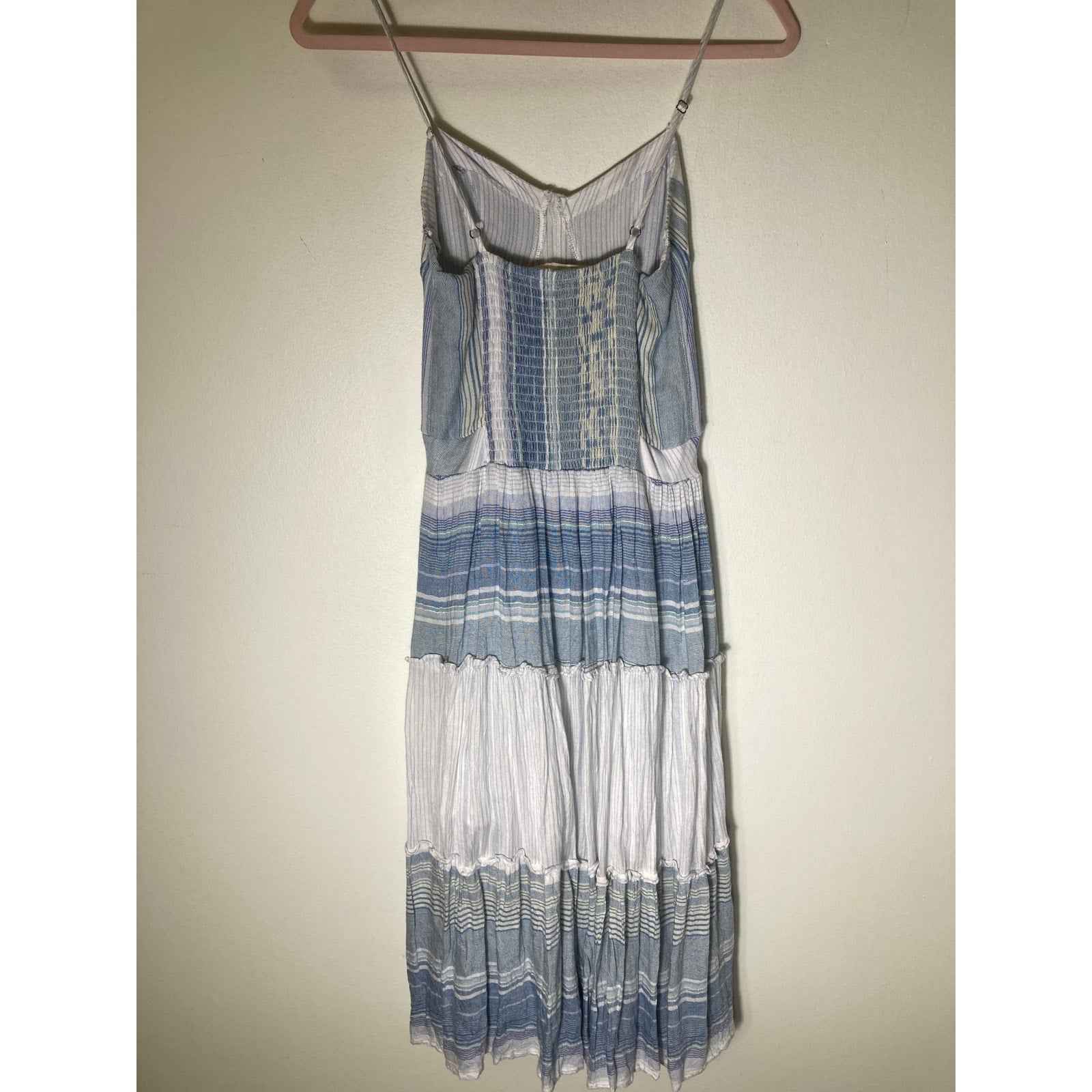 Jen's Pirates Booty Light Blue and White Viscose Resort Dress Sz XS