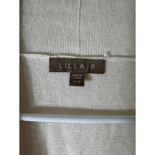 Lilla P Off White Long Sleeve Knit Cardigan Sz S
