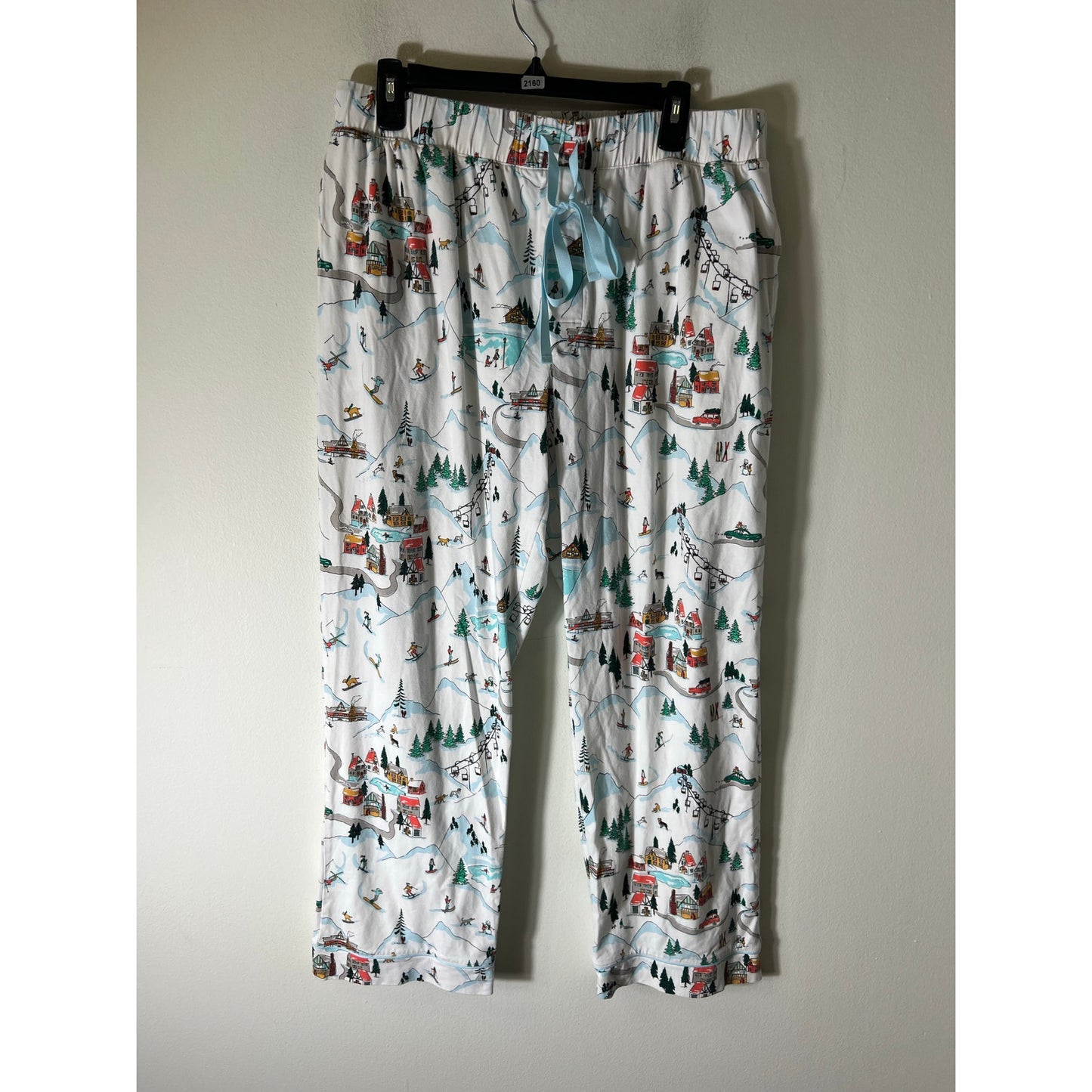 Bedhead White Cozy Chic! Bedhead Pajamas Ski Print Lounge Pants Sz L