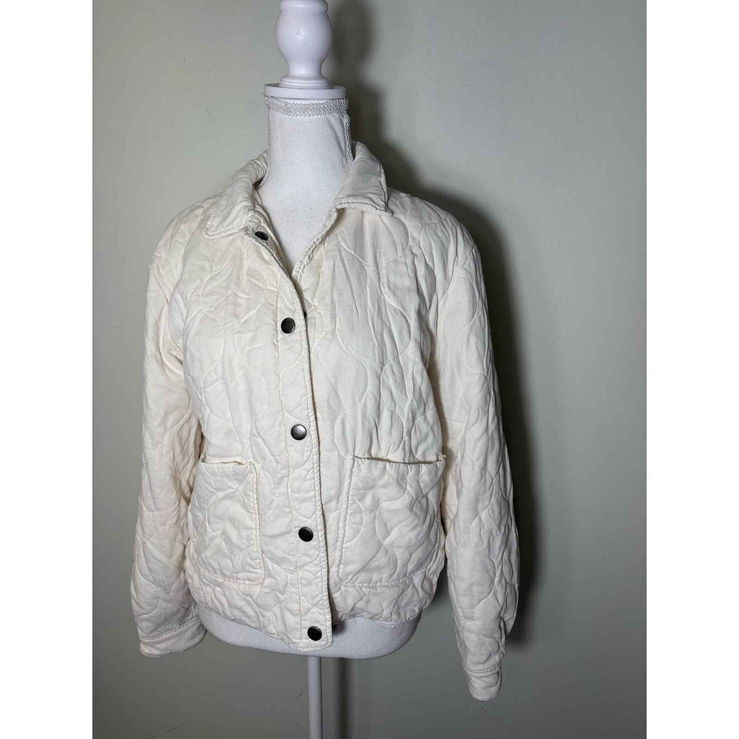 Bella Dahl White Quilted Jacket Sz M