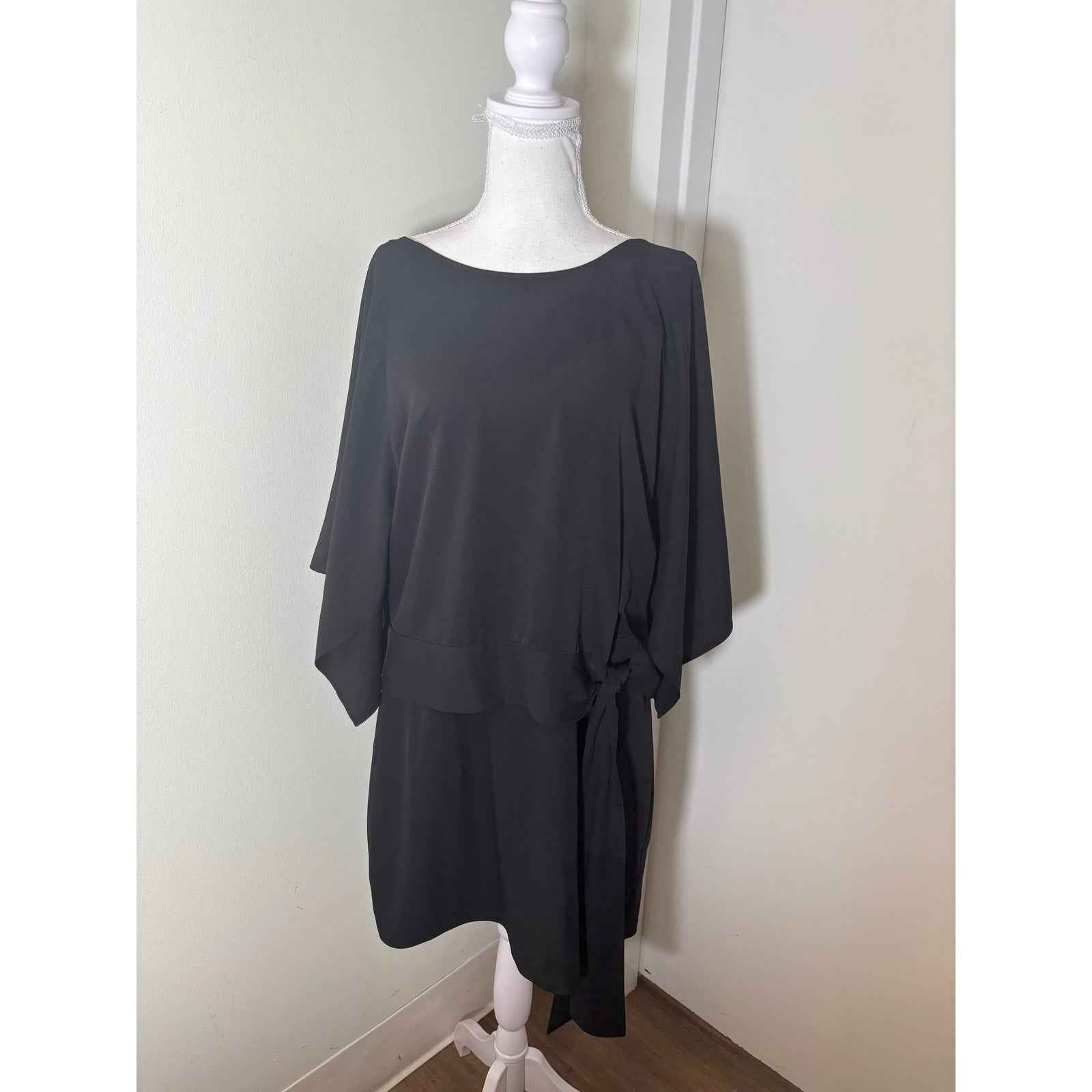 Amanda Uprichard Black Bat Wing Mini Dress Sz M