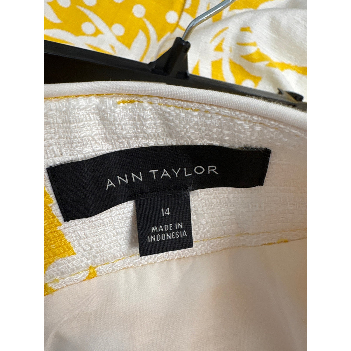 Ann Taylor Marigold Yellow Pineapple Cotton Pencill Skirt Sz 14