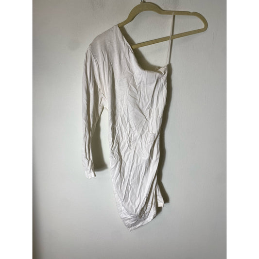 IRO White One Shoulder Mini Dress Sz S