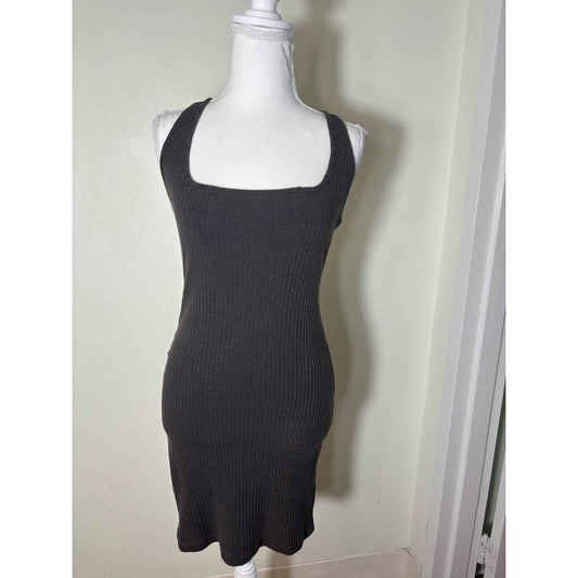 NWT Project Social Black Ribbed Criss Cross Mini Dress Sz XS