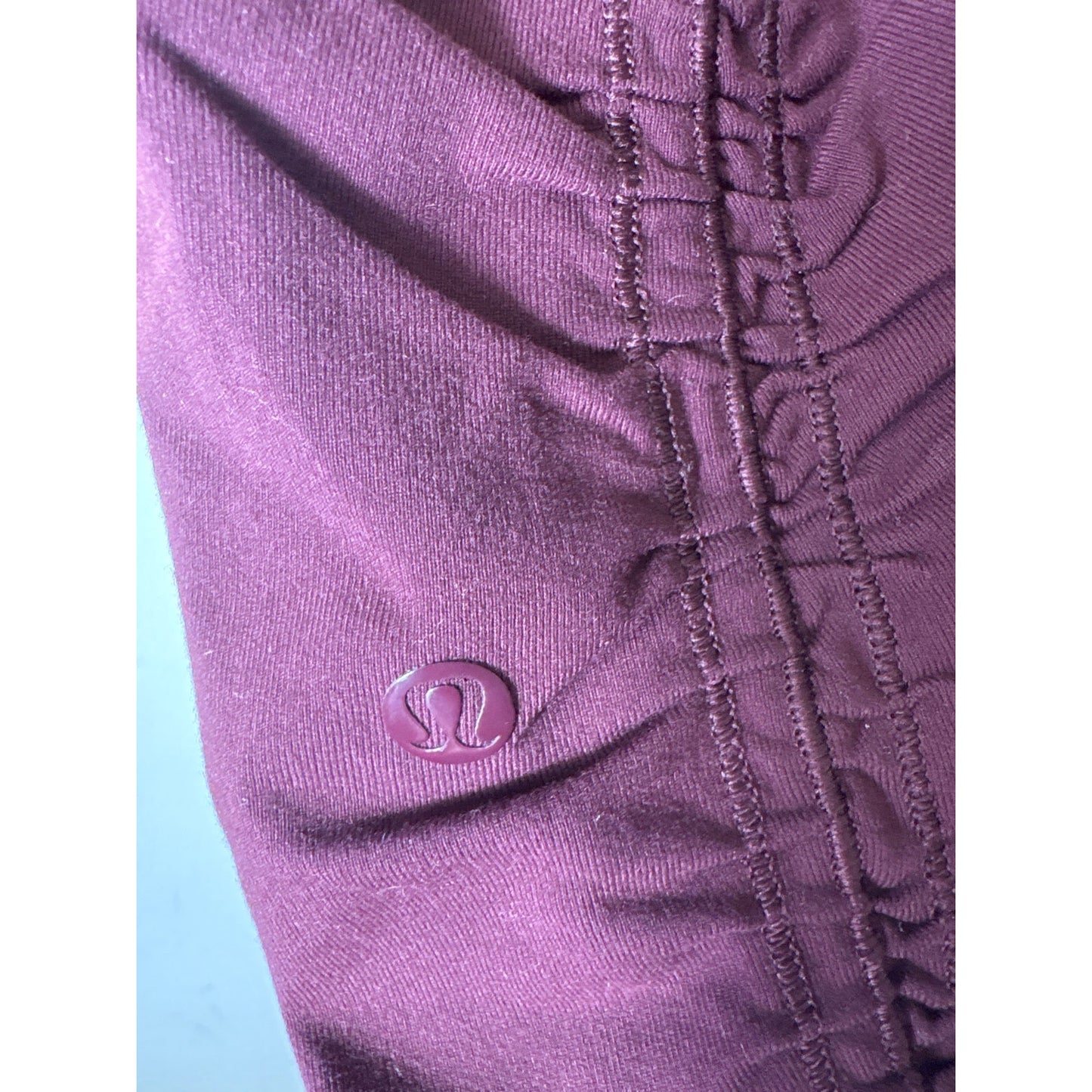 Lululemon Maroon Full Length Ruched Leg sAthletic Tights Sz 8