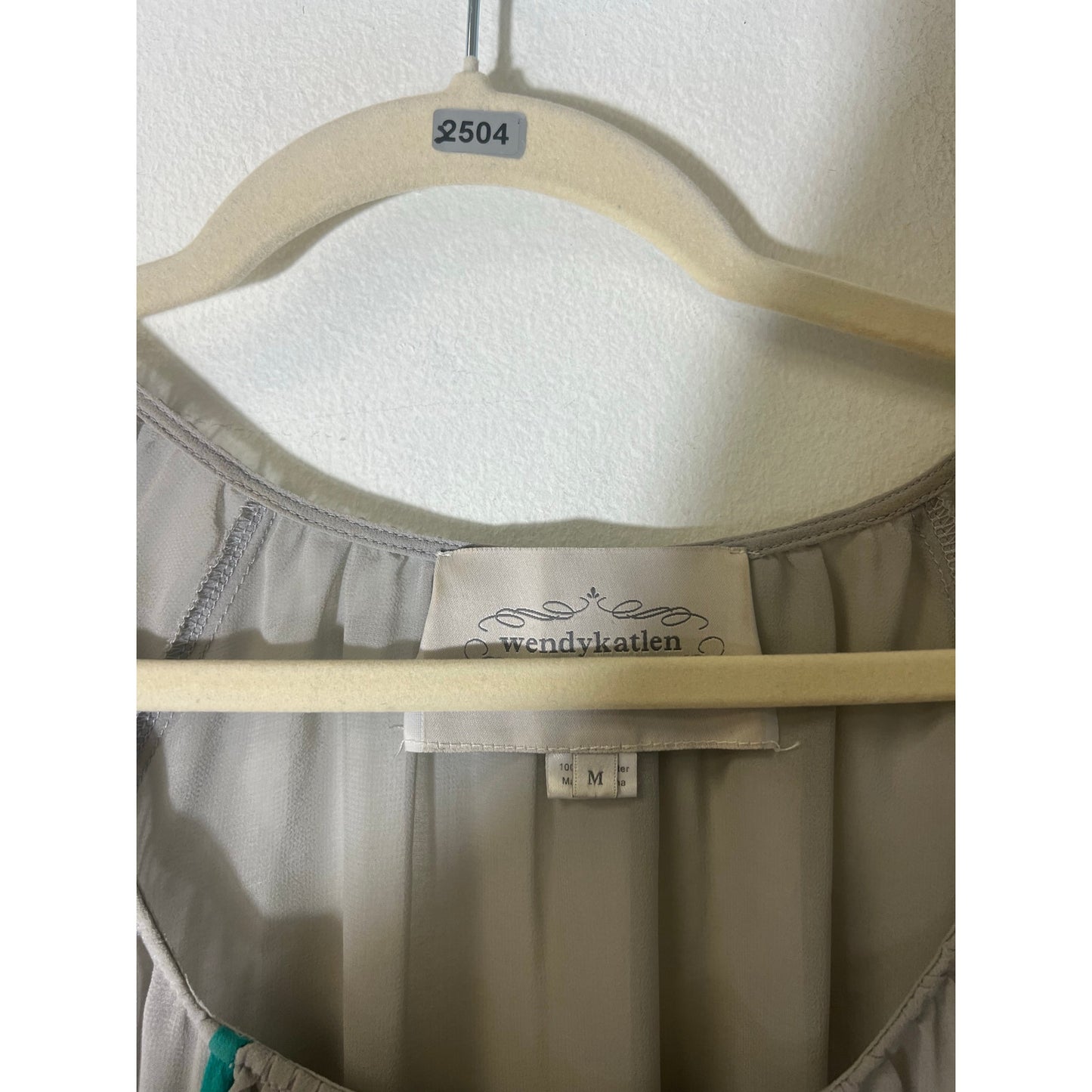 wendykatlen Grey Long Sleeve Blouse Sz M