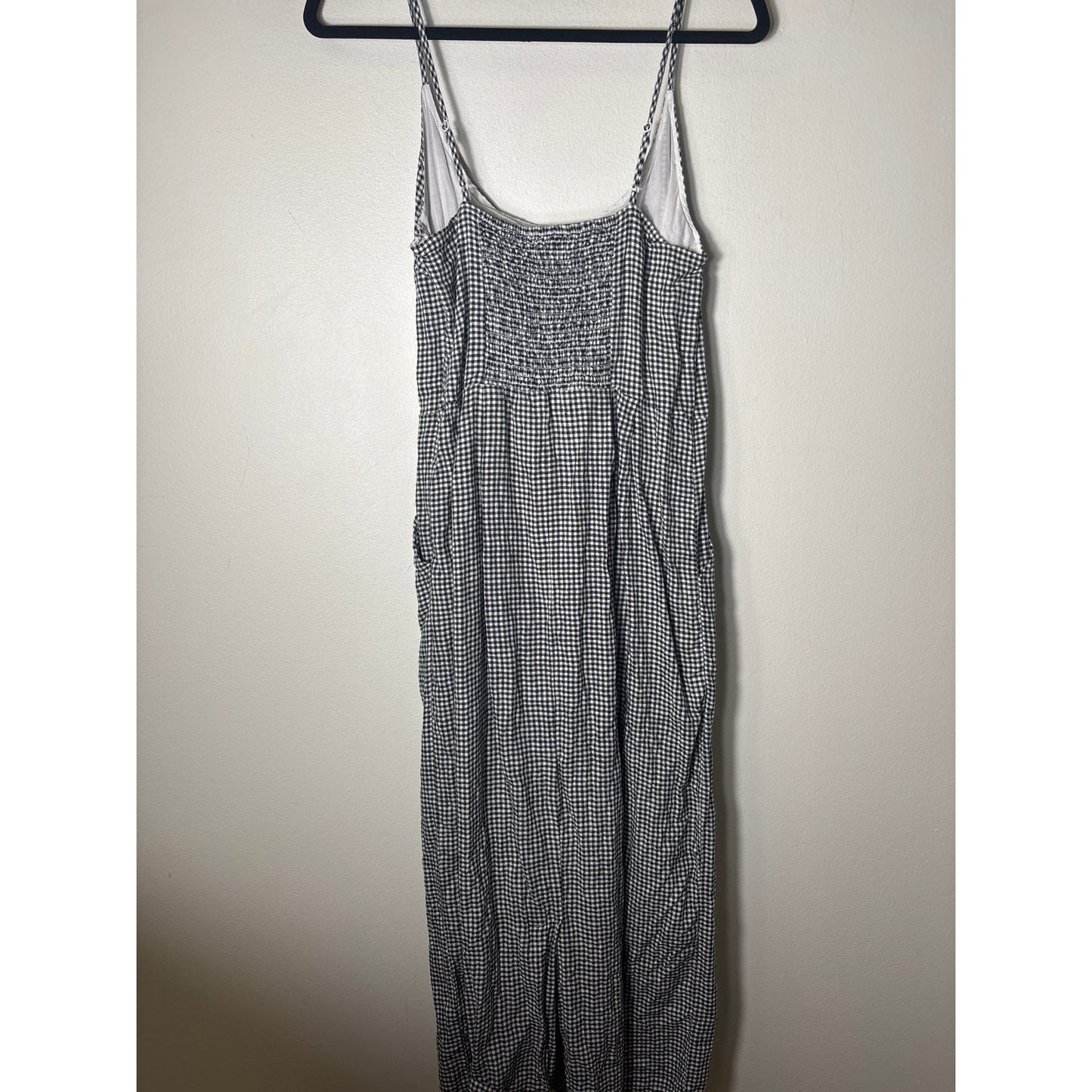 Quince Black and White Gingham Pencil Maxi Dress Sz S