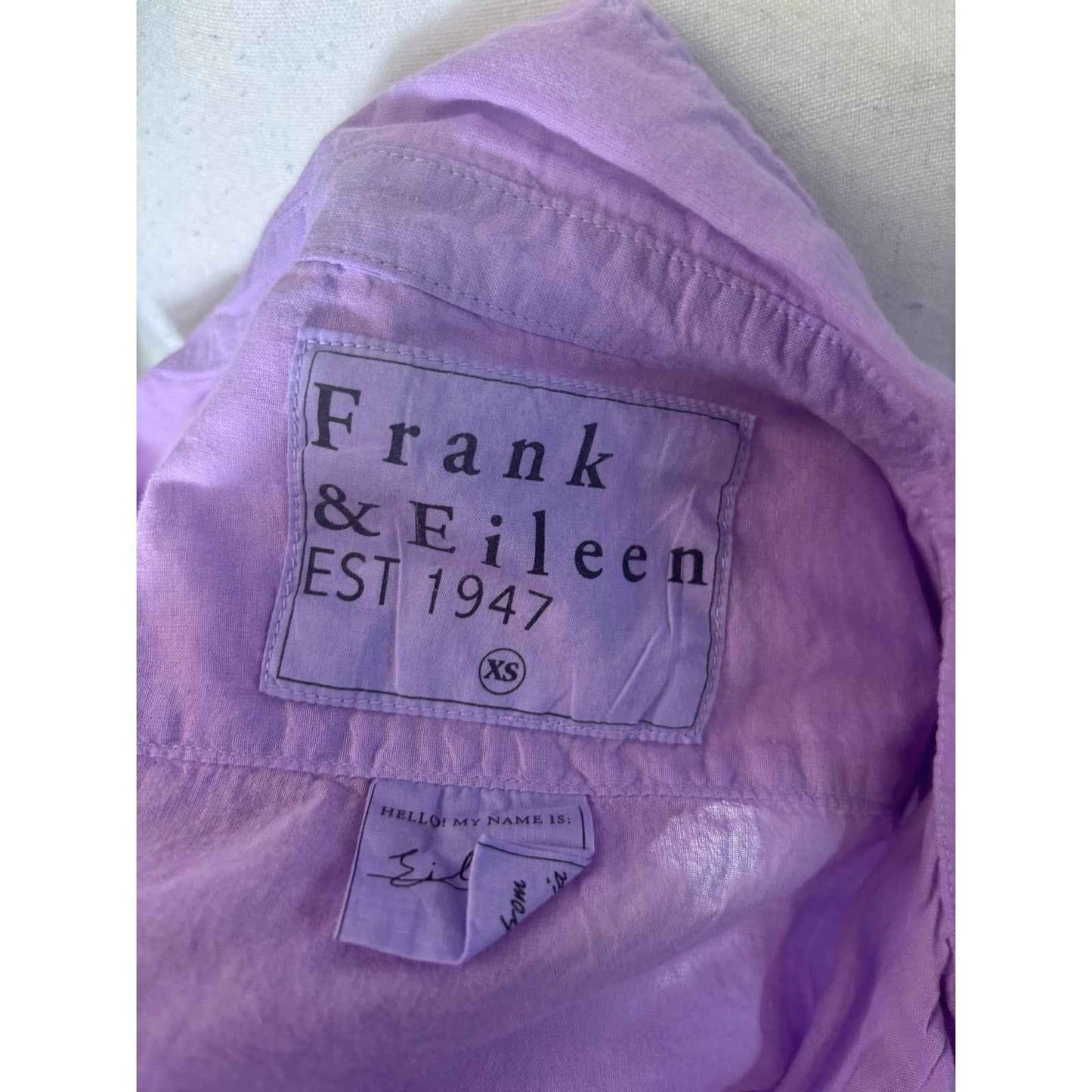 Frank & Eileen Purple Long Sleeve Button Up Shirt Sz XS